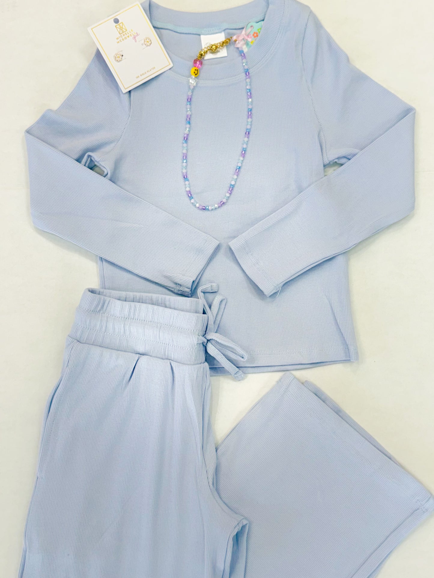Ribbed Cotton Set Art Blue