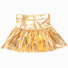 Slick Metallic Gathered Skorts