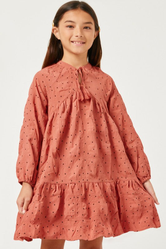 Polka Dot Tassel Detail Dress
