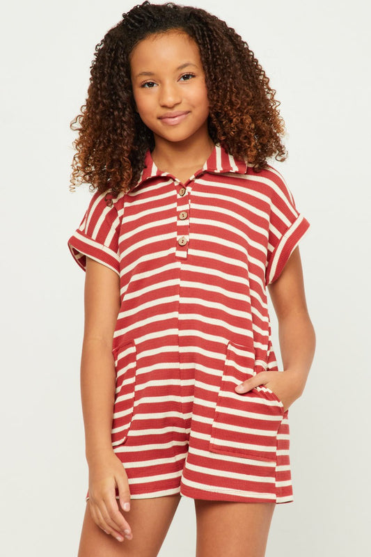 Collared Patch Pocket Romper