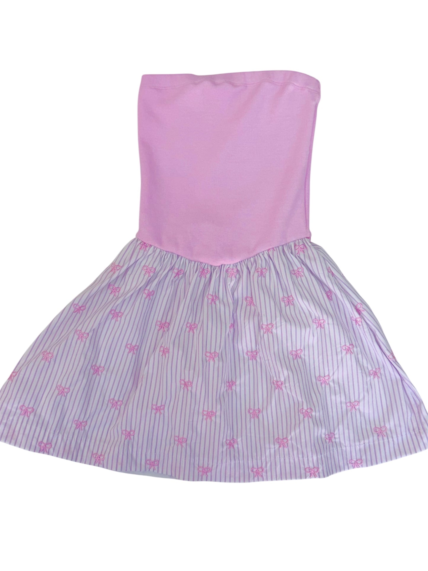 Pink Bow Strapless Dress