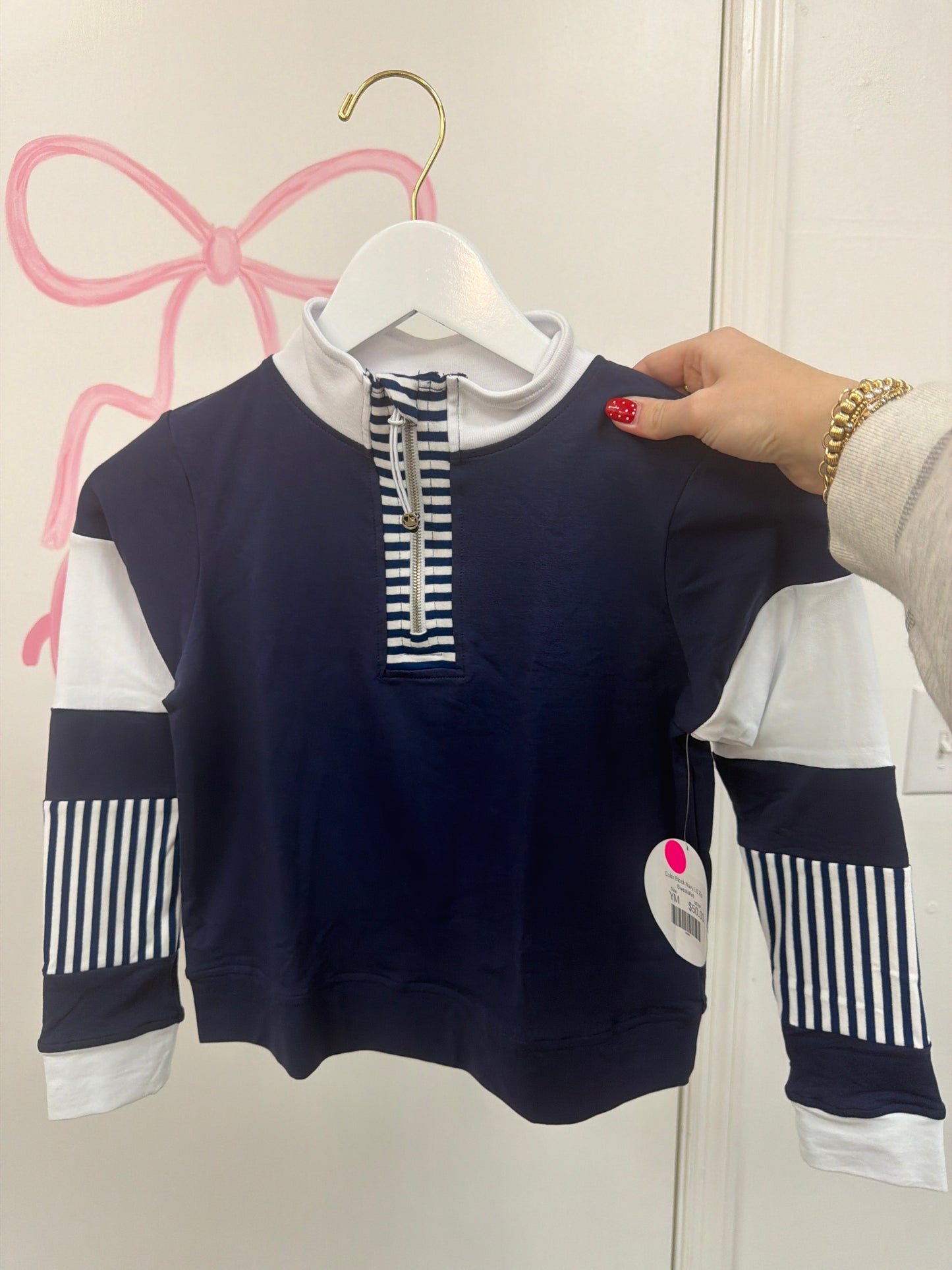 Color Block Zip Sweatshirt