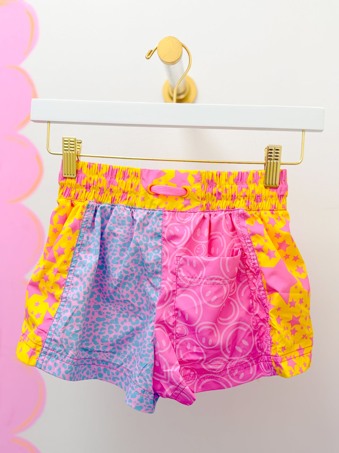 Star/Smiley Color Block Short