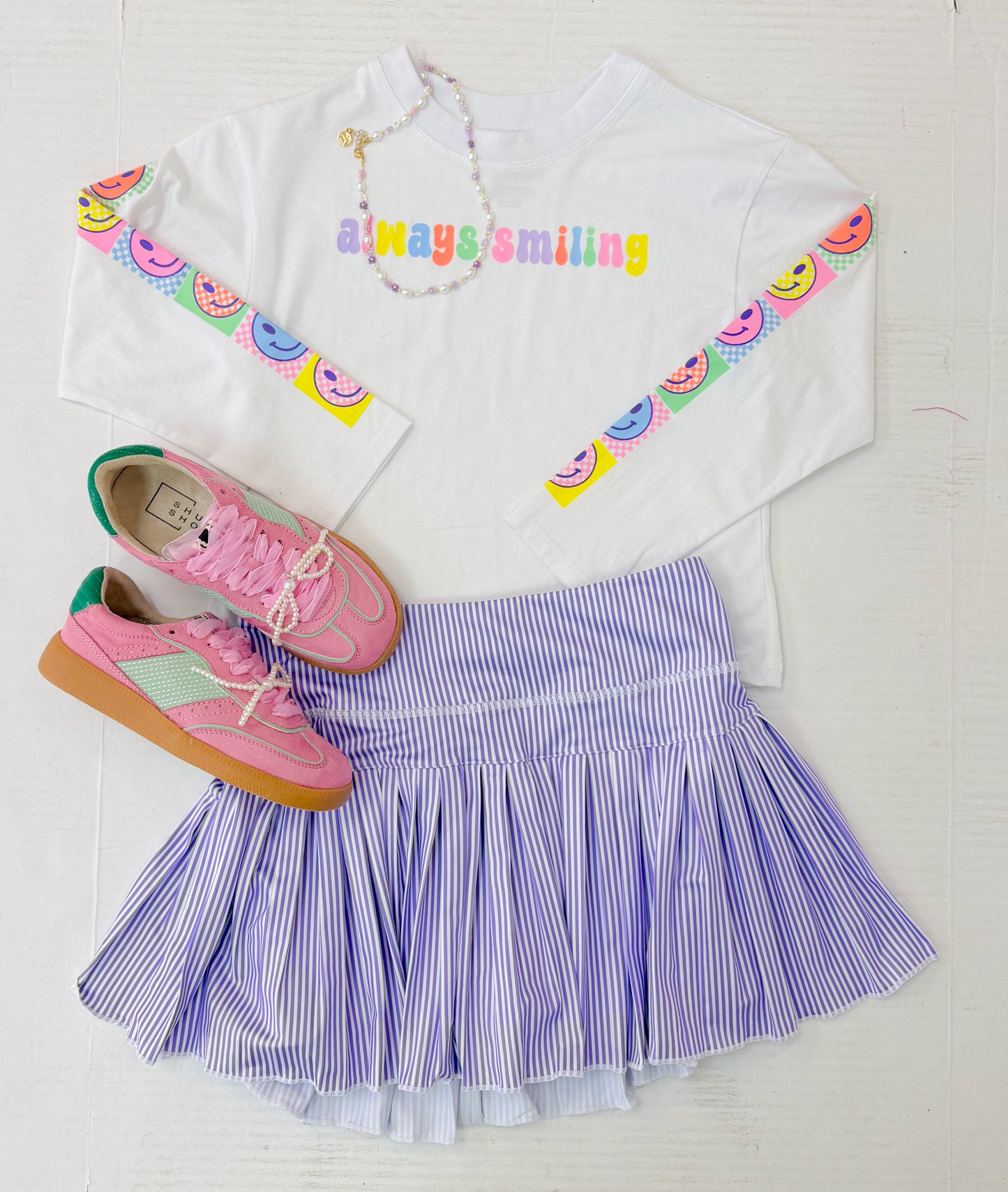 Always Smiling White Boxy Tee