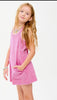 Pink Mineral Washed Athletic Dress Built in Romper