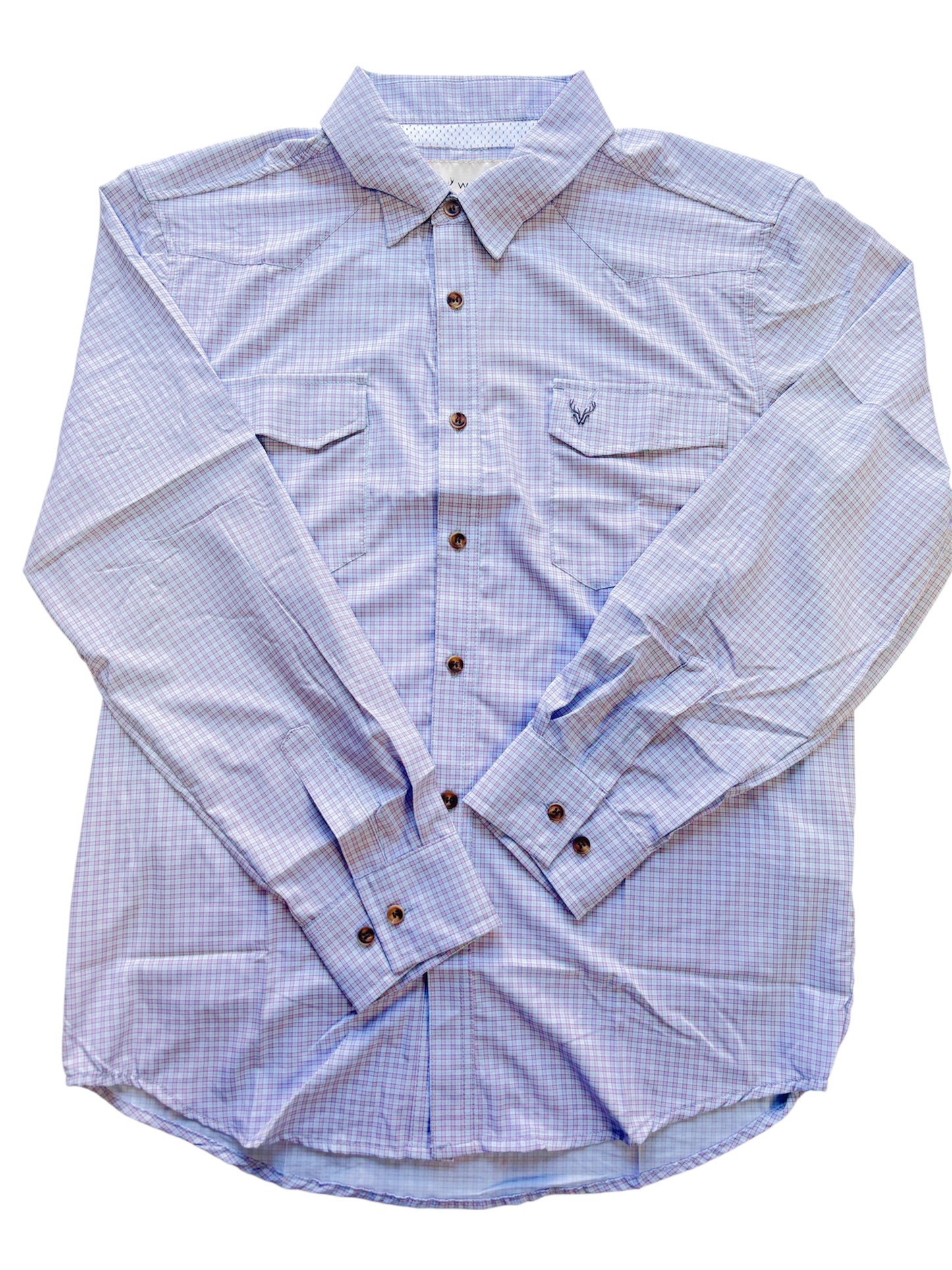 Cloud Drift Button Down Pink/Grey