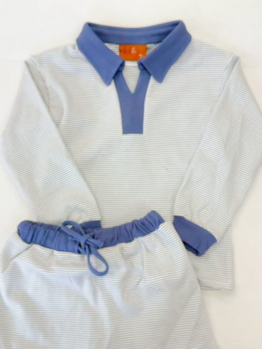 Isabelle Skort Set - Blue Stripe