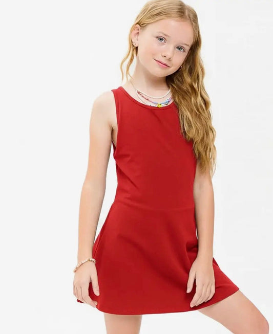 Cross Back Cotton Romper Dress