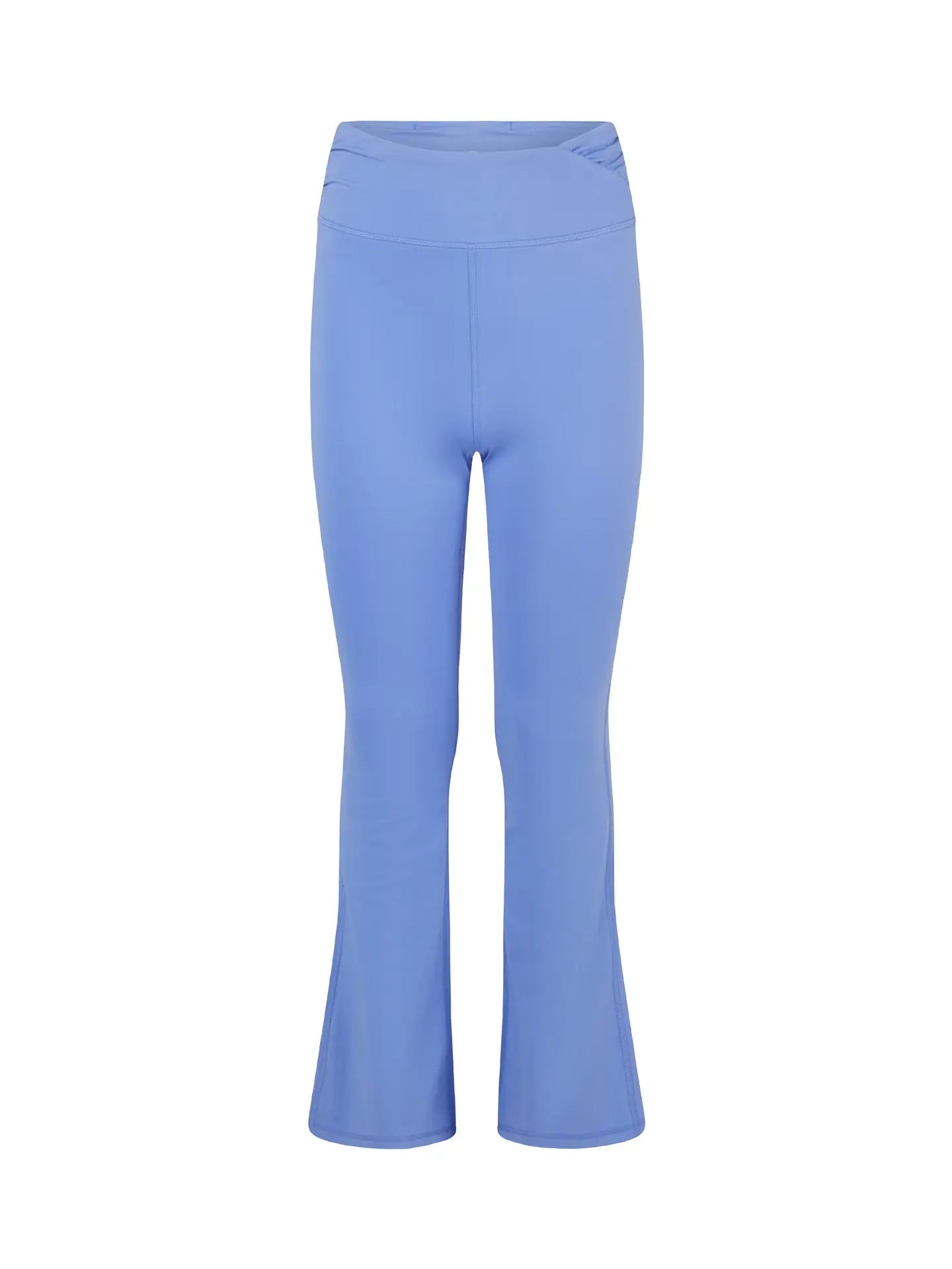 Lux High Rise Ruched Everyday Flared Pants-GRANADA SKY