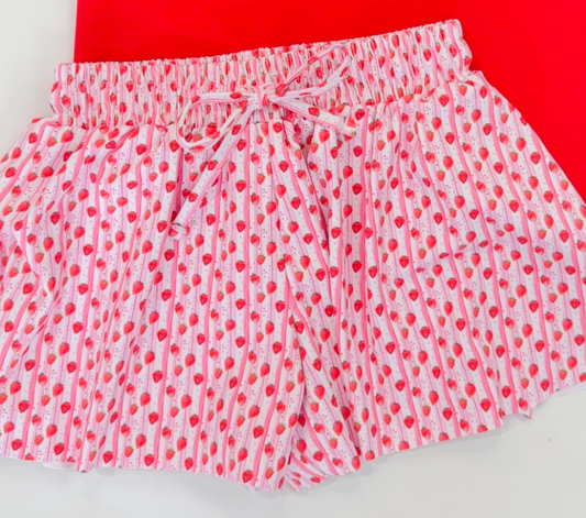 Watercolor Strawberries Butterfly Shorts