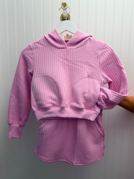 Quilted Cotton Knit Hoodie and Skort Set