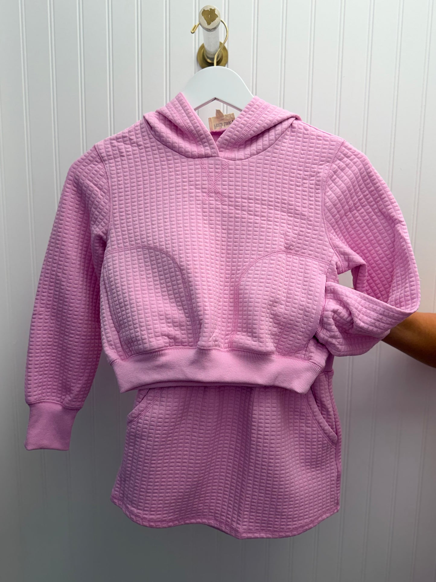 Quilted Cotton Knit Hoodie and Skort Set