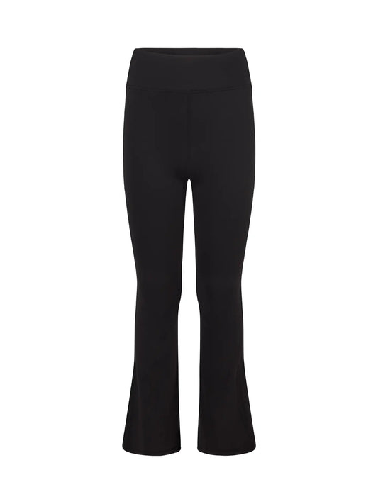 High Rise Ruched Everyday Flared Pants - Black