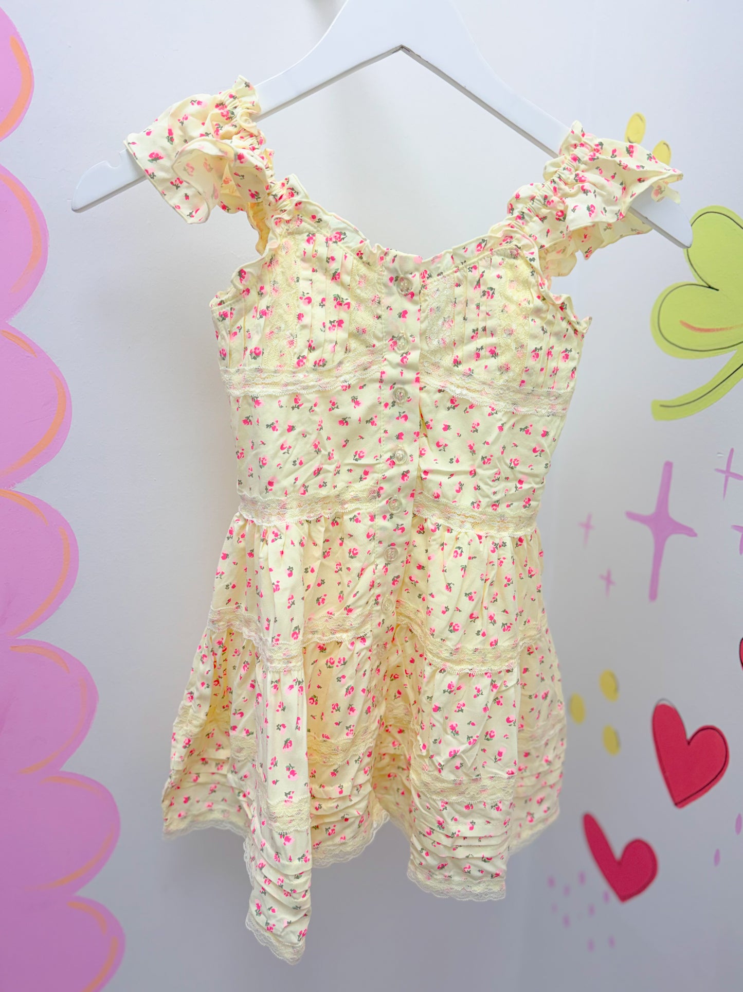 Floral Pink and Yellow Dress