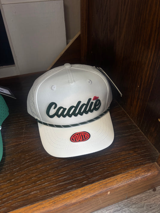 Youth Caddie Performance Hat - White/Green