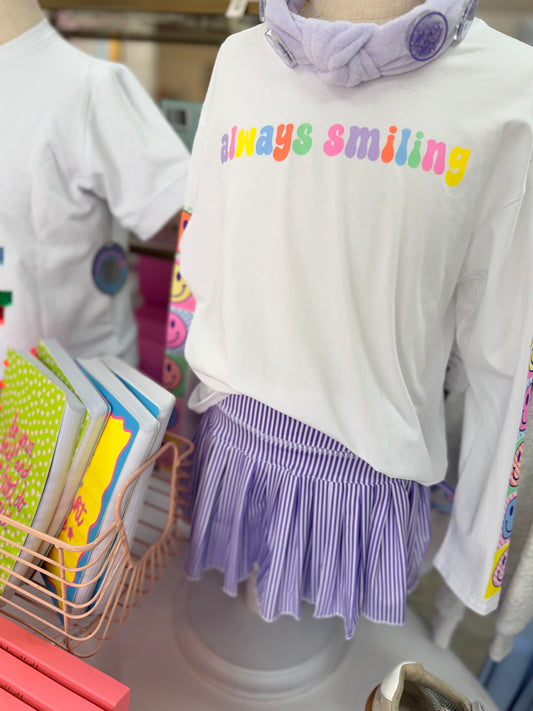 Always Smiling White Boxy Tee