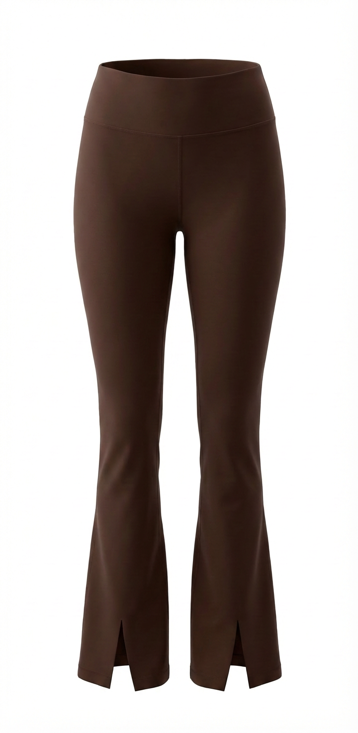 Adele Split Flare Leggings Brown