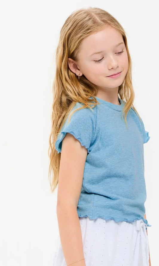 Lettuce Edge Cap Sleeve Top