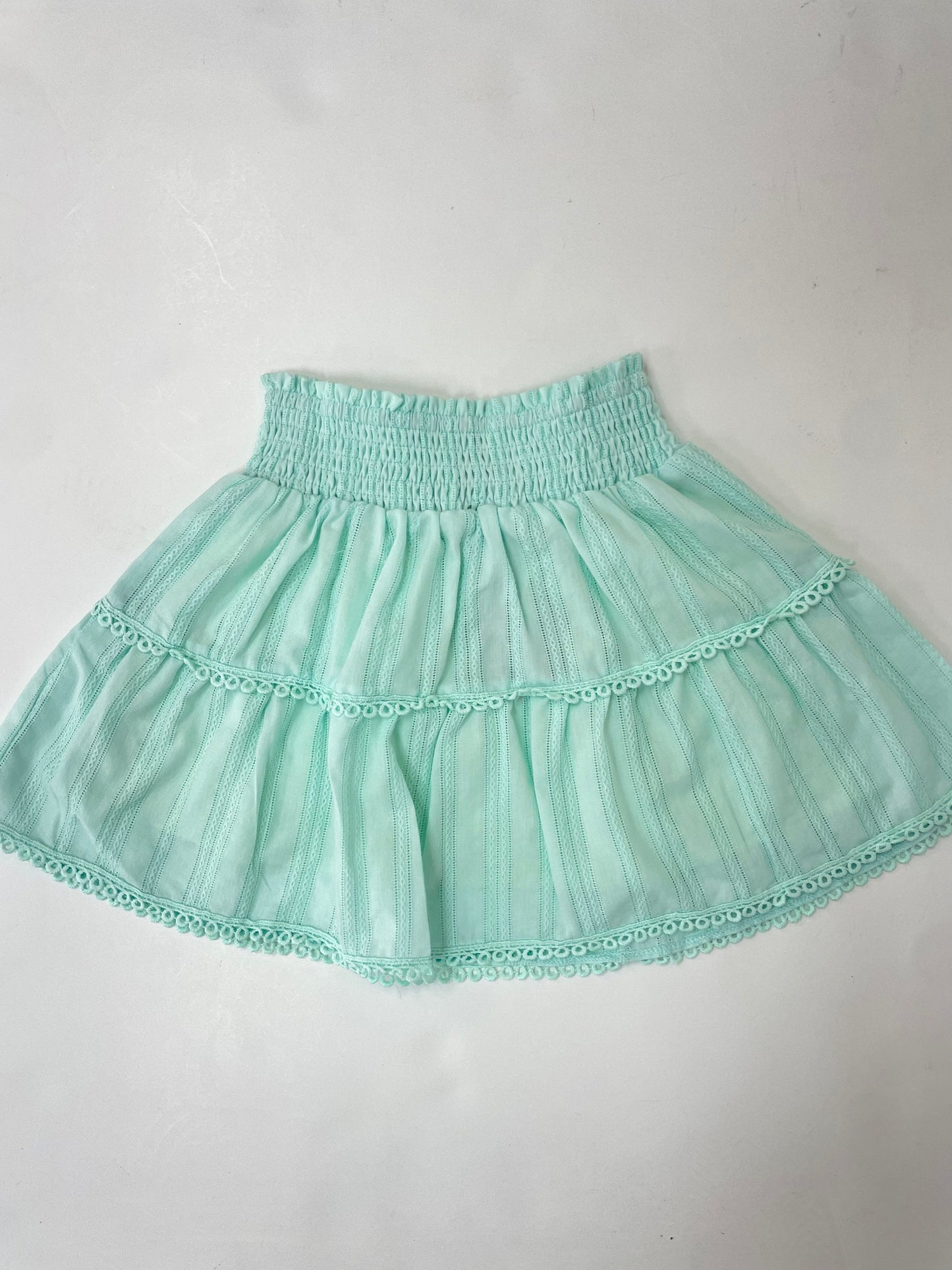 Aqua Smocked Skirt