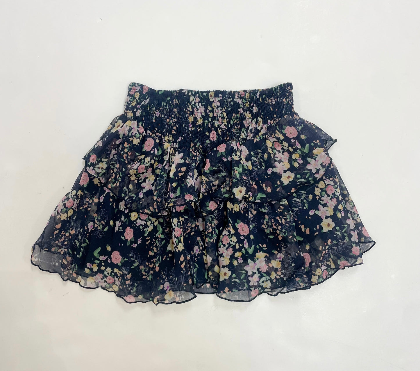 Navy Pink Chiffon Skirt