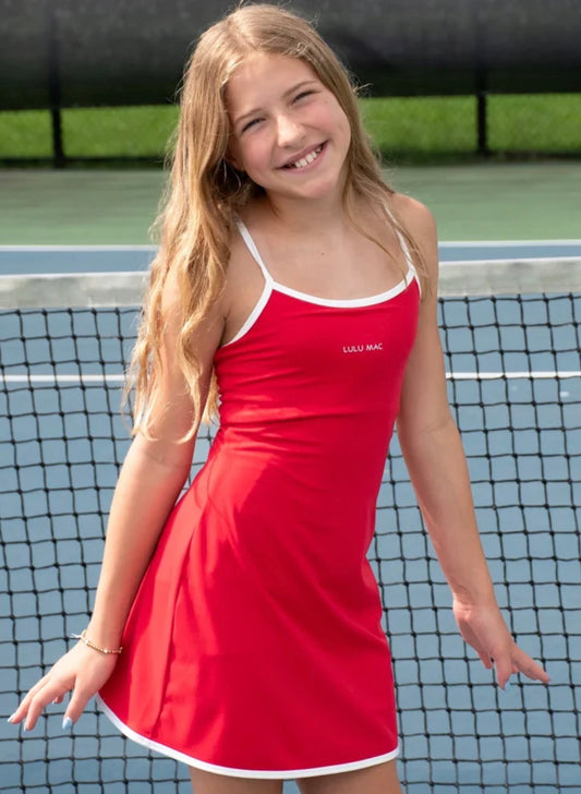 Youth Lulu Mac Athletic Dress Red/White