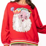 Kids Multi Hat Metallic Santa Sweatshirt QOS