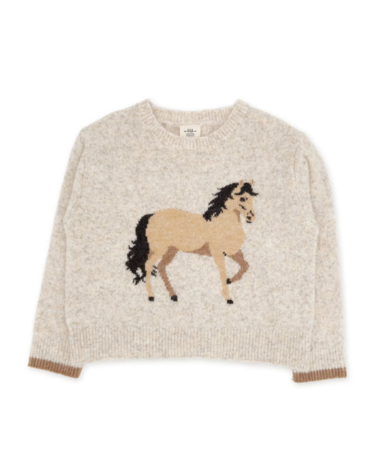 Camille Horse Sweater, Oatmeal