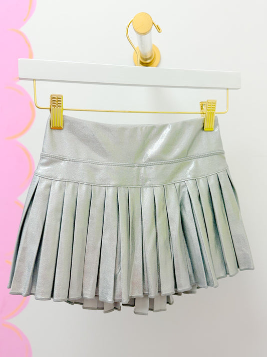 Mini Pleated Skort Silver Shimmer