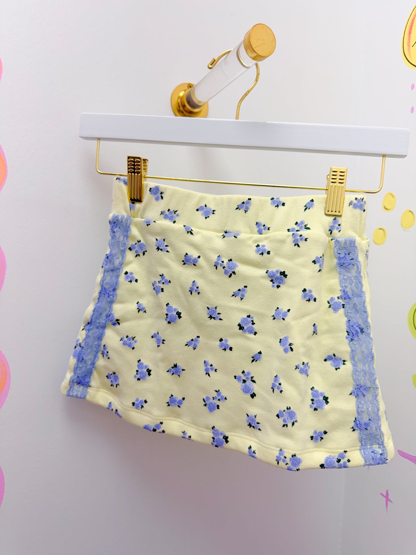 Yellow Blue Rose Skort