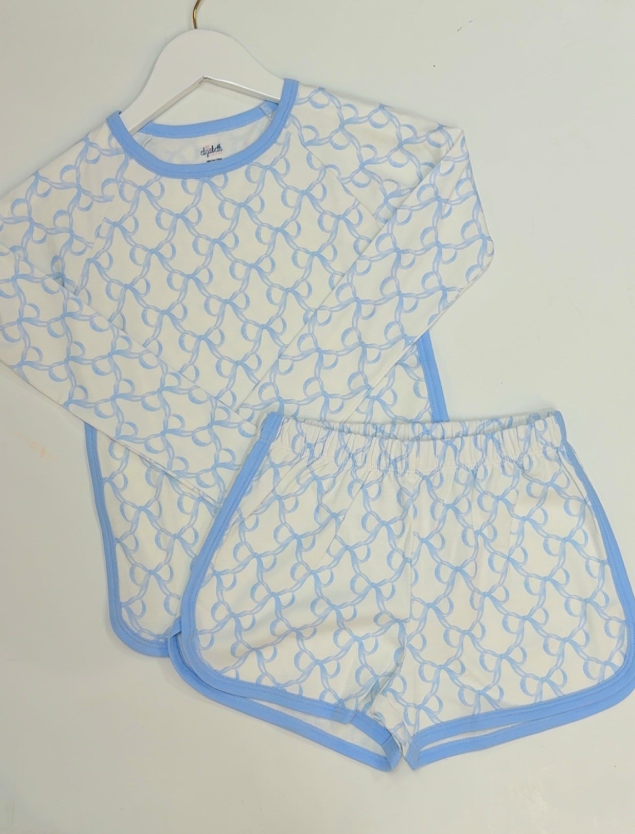 Blue Bow Pajamas Set