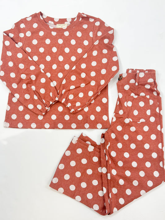 Rust Polka Dot Set