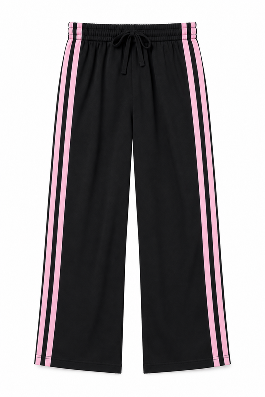 Cloud Wide Leg w/ Stripes Charcoal/Pink
