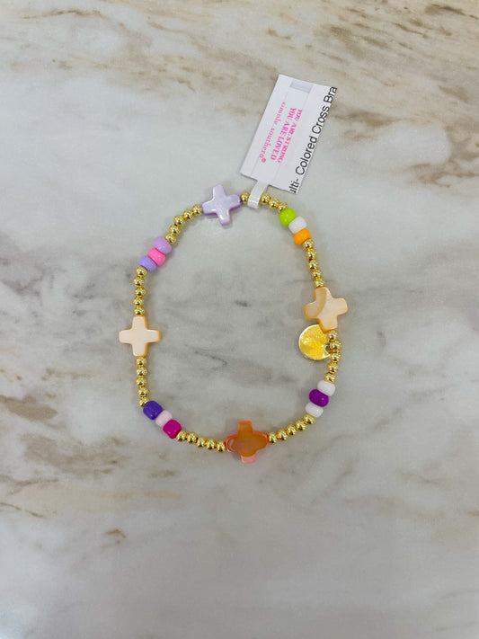 Multi- Colored Cross Bracelet