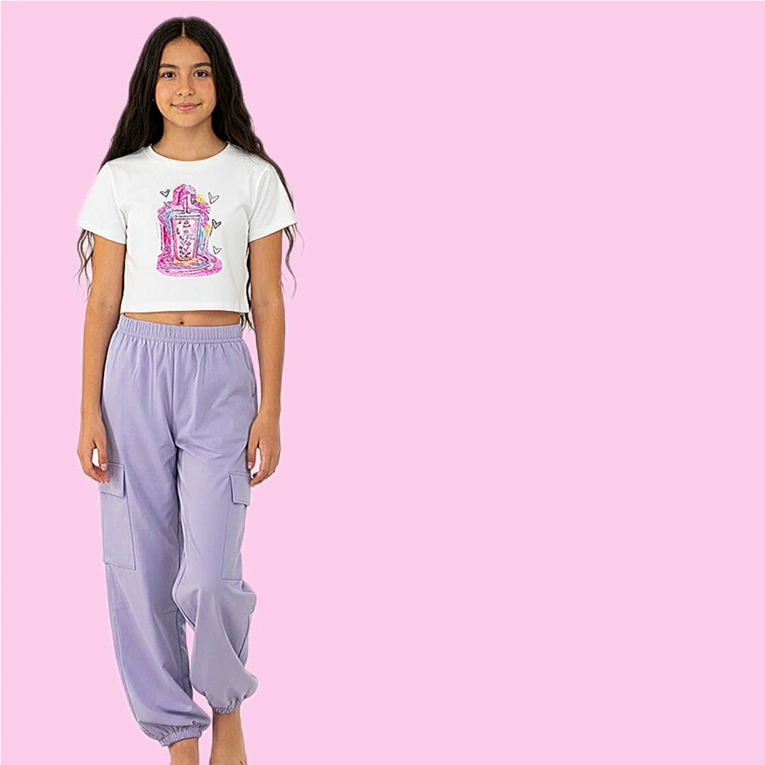 Soft Flowy Pants with Pockets Purple