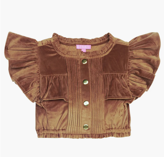 Annie Top - Brown Faux Top