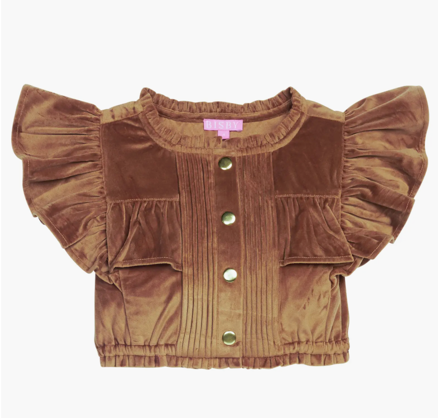 Annie Top - Brown Faux Top