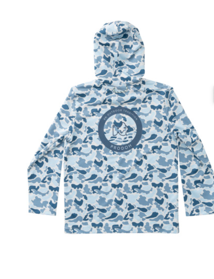 Blue Break Camo Performance Hoodie