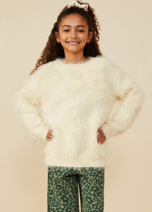 Girls Faux Fur Pullover Sweater