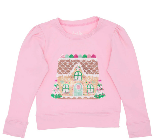 Gingerbread House Pink Long Sleeve