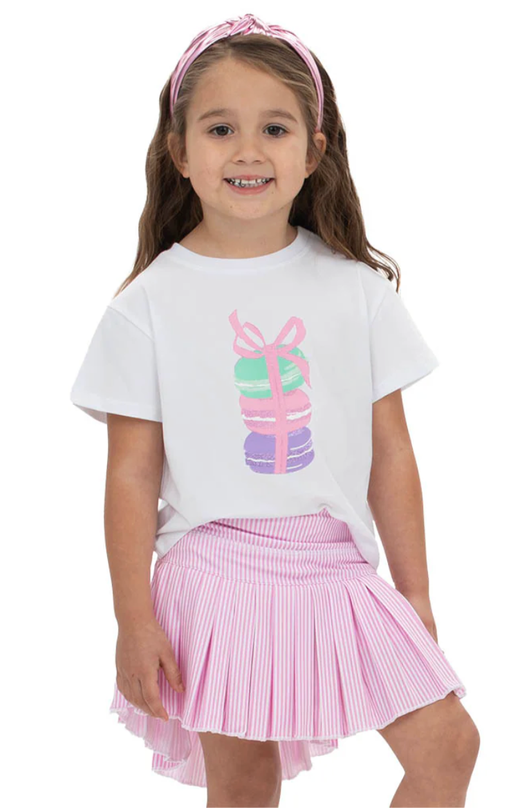 Pink Stripped Mini Pleated Skort