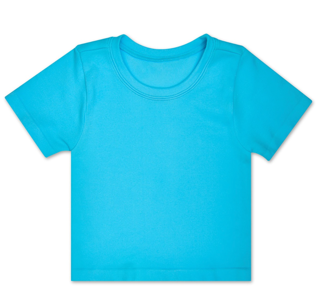 Turquoise Ribbed Short Sleeve Shirt