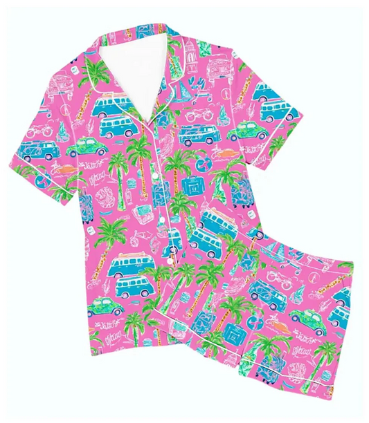 Tropical Print Loungewear Set