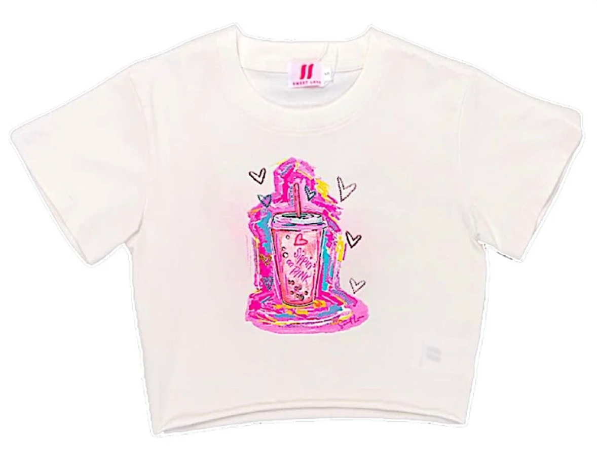 Sippin on Pink Custom Art Tee