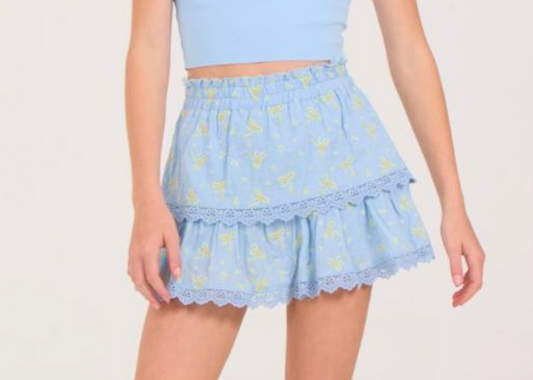 NANTUCKET BREEZE TIERED RUFFLE SKORT MINI