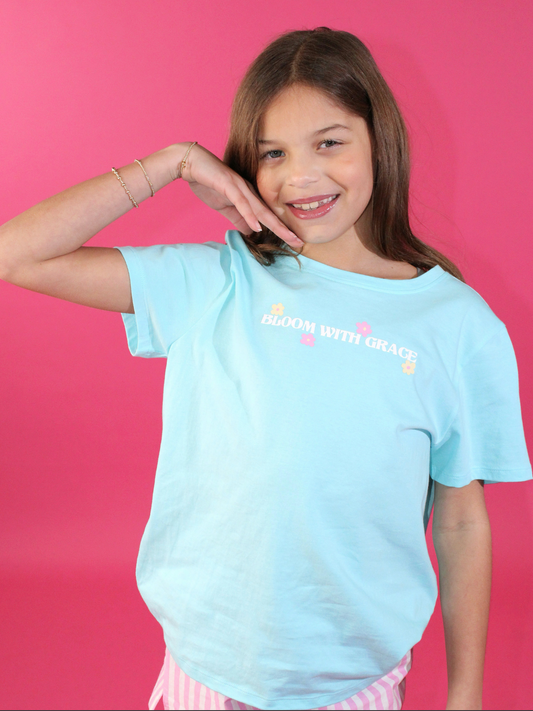 Bloom with Grace Embroidery Graphic Tee