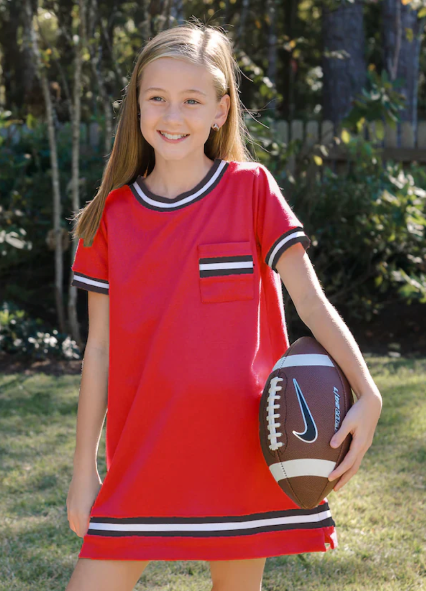 Game Day Landry Dress - Red and Black