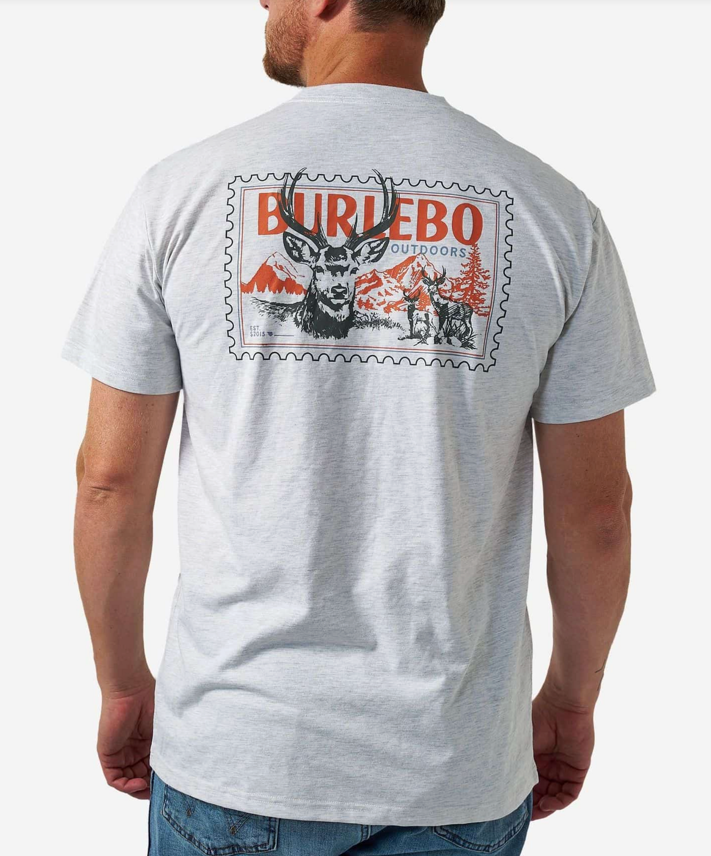 SHORT SLEEVE TEE - BUCK STAMP - ASH GREY