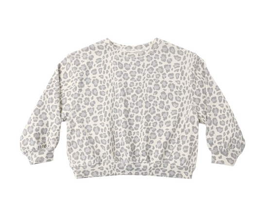 Oversized Blue Leopard Sweatshirt