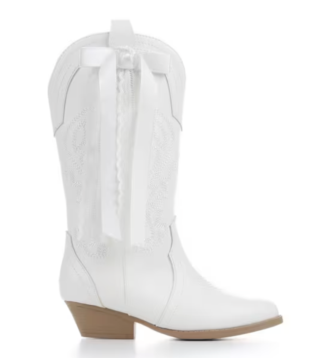 Mia White Bow Boots