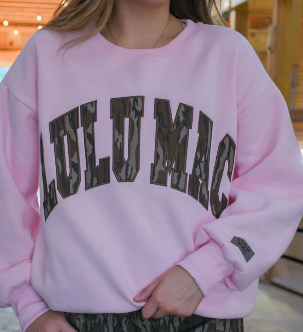 Adult Mossy Oak Light Pink Sweatshirt Lulumac